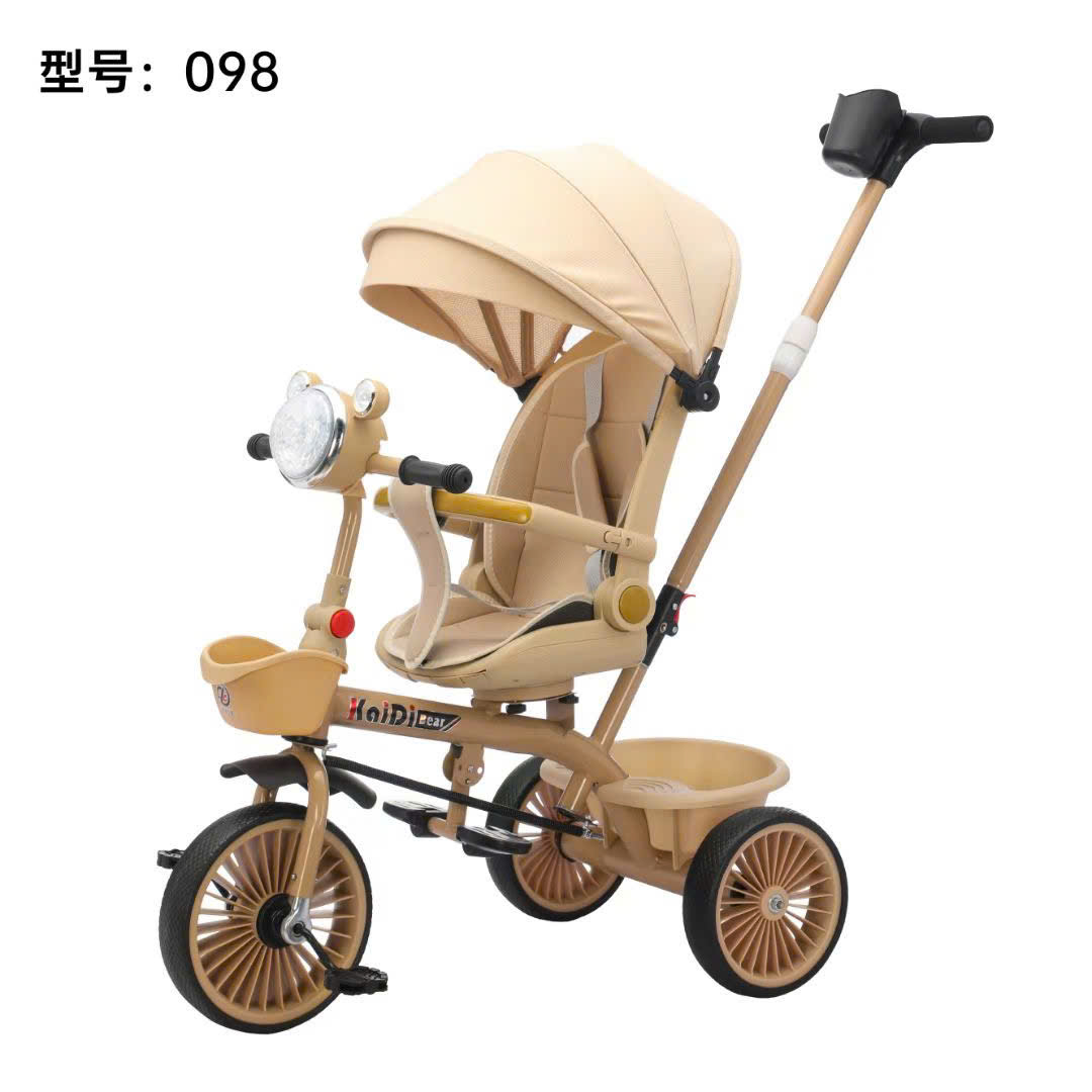 Xe Đẩy, Xe Đạp 3 Bánh Có Đai Bảo Vệ Kèm Ô Che Cho Bé Từ 1- 3 Tuổi